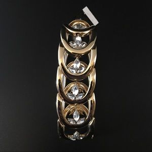 Beautiful Gold Tone & Crystal Stretch Bracelet